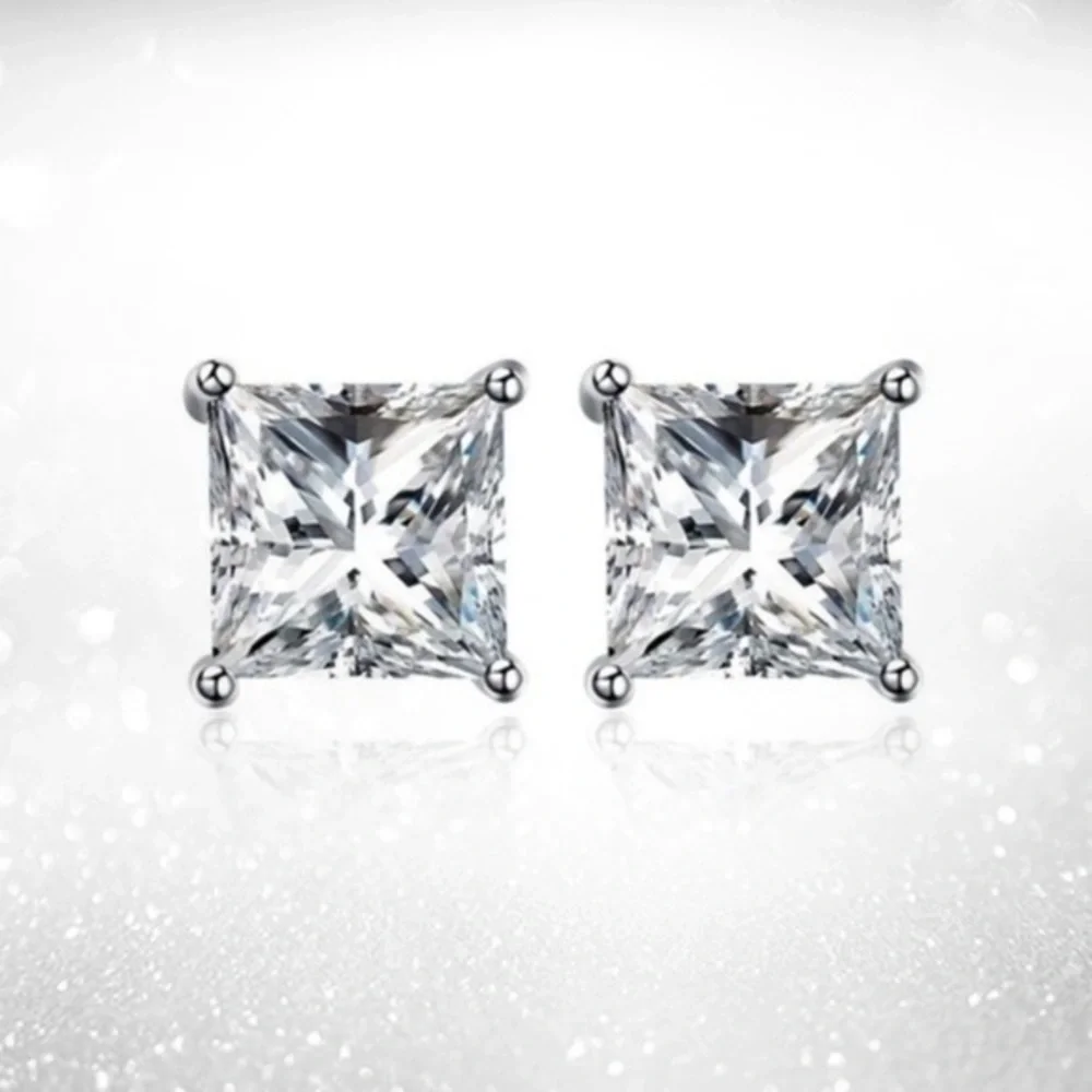 Brand New Renaissance Collection CZ 14k Stud Earrings 1.5 Total Carat Weight